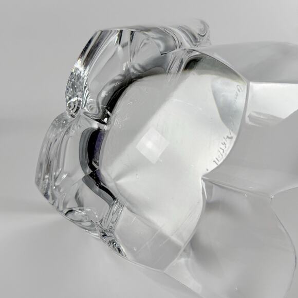 Orrefors Sweden Crystal Lotus Bowl Signed LH 1561/11 Lars Hellsten 9.5” MCM VTG - Picture 7 of 12